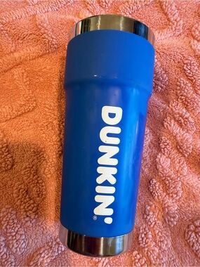 Dunkin’ 24 oz Blue Stainless Steel Travel Tumbler Soft Touch Finish No Slip Grip